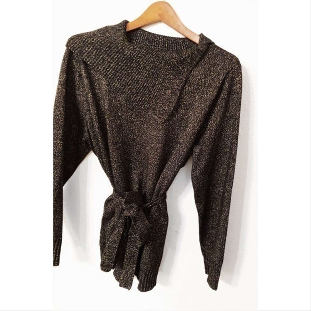 Jaclyn Smith embellished metallic sweater nwot